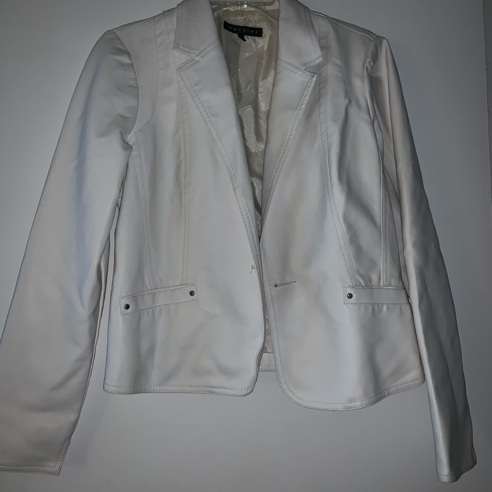 White pleather blazer